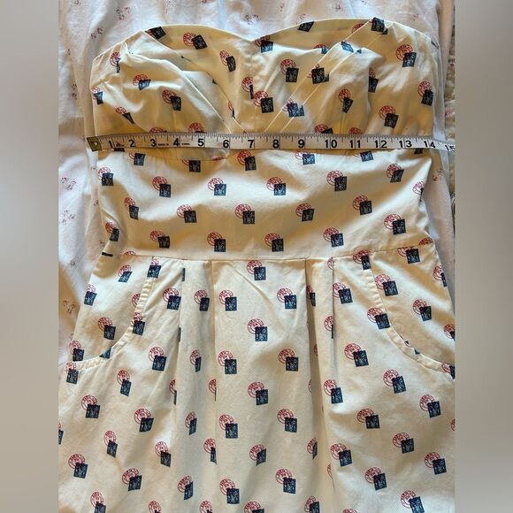 Anthropologie - Postage Stamp Strapless Dress Size 4 - Picture 7 of 10